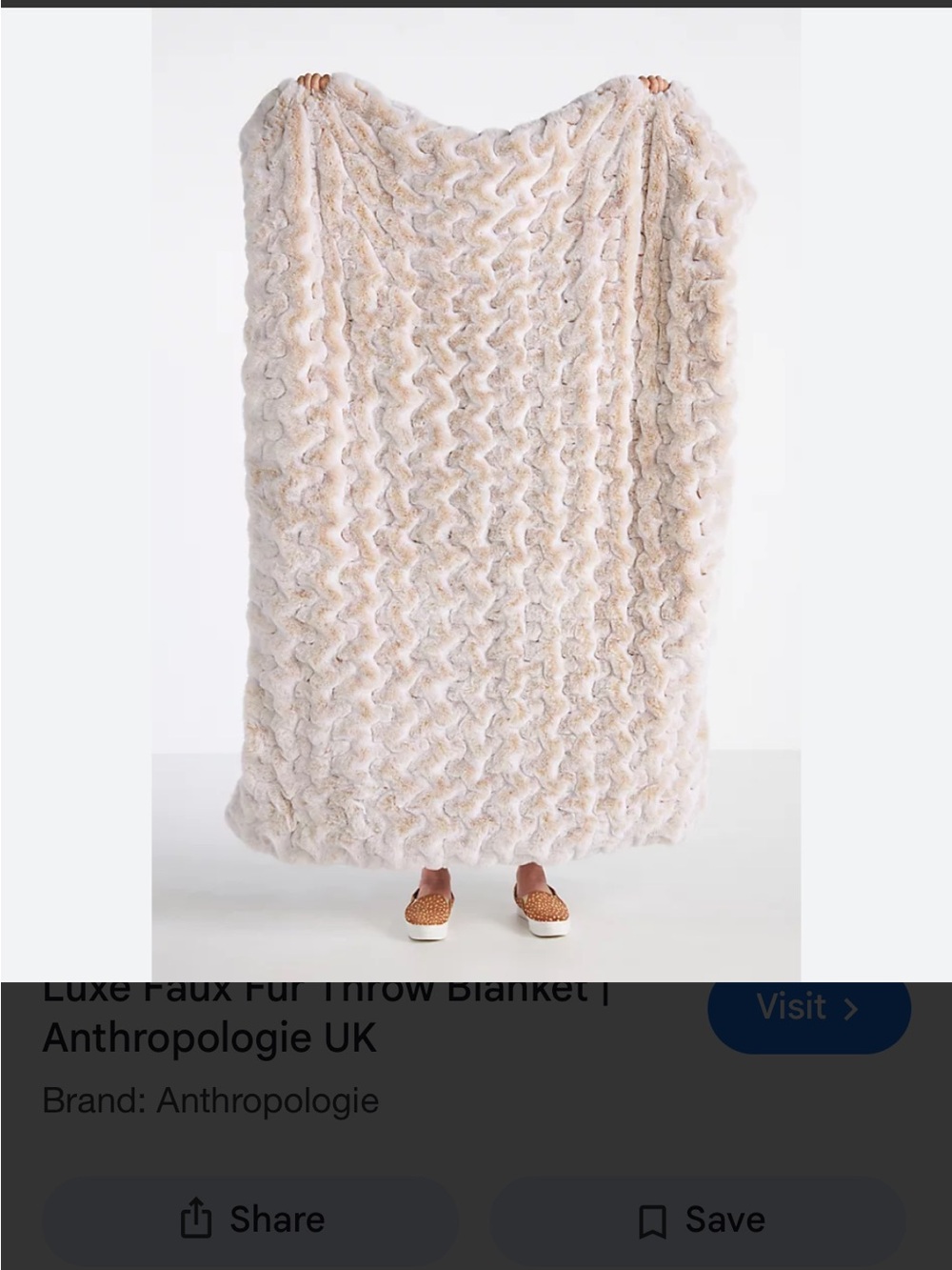 Anthropologie Faux Fur Throw Blanket